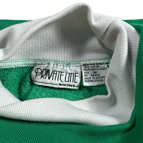 Vintage Christmas Tree Knit Sweater Panel Tacky Ugly Sweatshirt Mock Neck - Picture 4 of 5